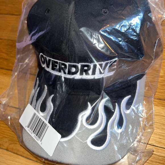 "Overdrive" Black Dad Cap With Flames *Brand NEW* - Picture 2 of 7